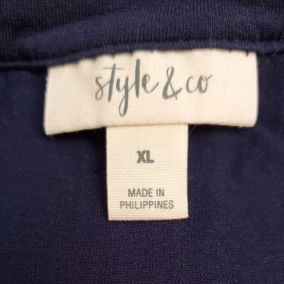 Navy blue Style & Co blouse shirt top - Picture 3 of 5